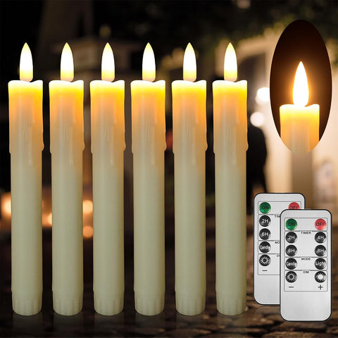 Candle Battery Operated, 6.7 Inch, Ivory, Set of 6