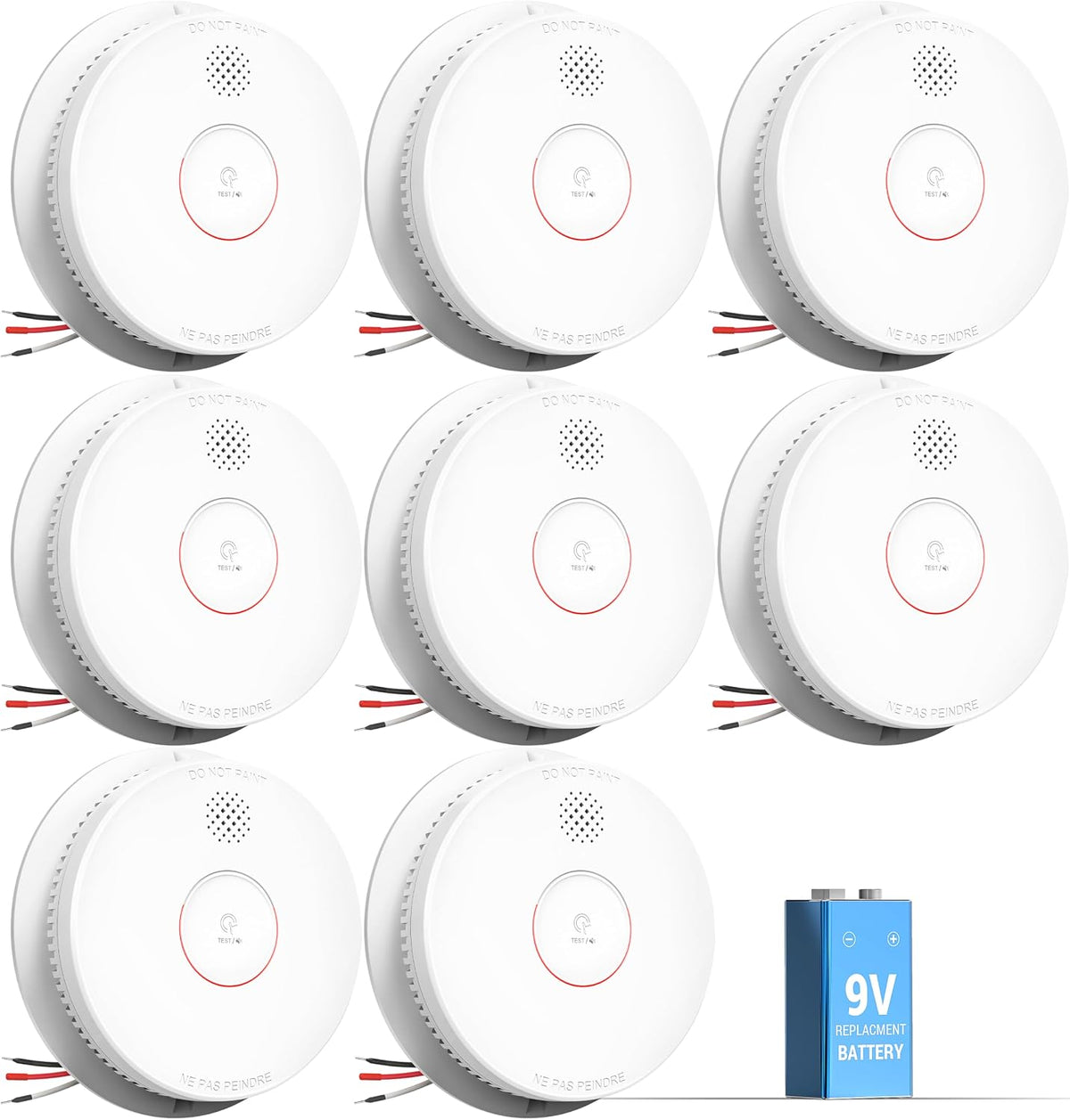 SITERWELL Smoke Detector Photoelectric Smoke Alarm 9V Battery