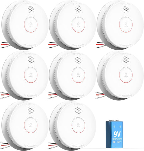 SITERWELL Smoke Detector Photoelectric Smoke Alarm 9V Battery