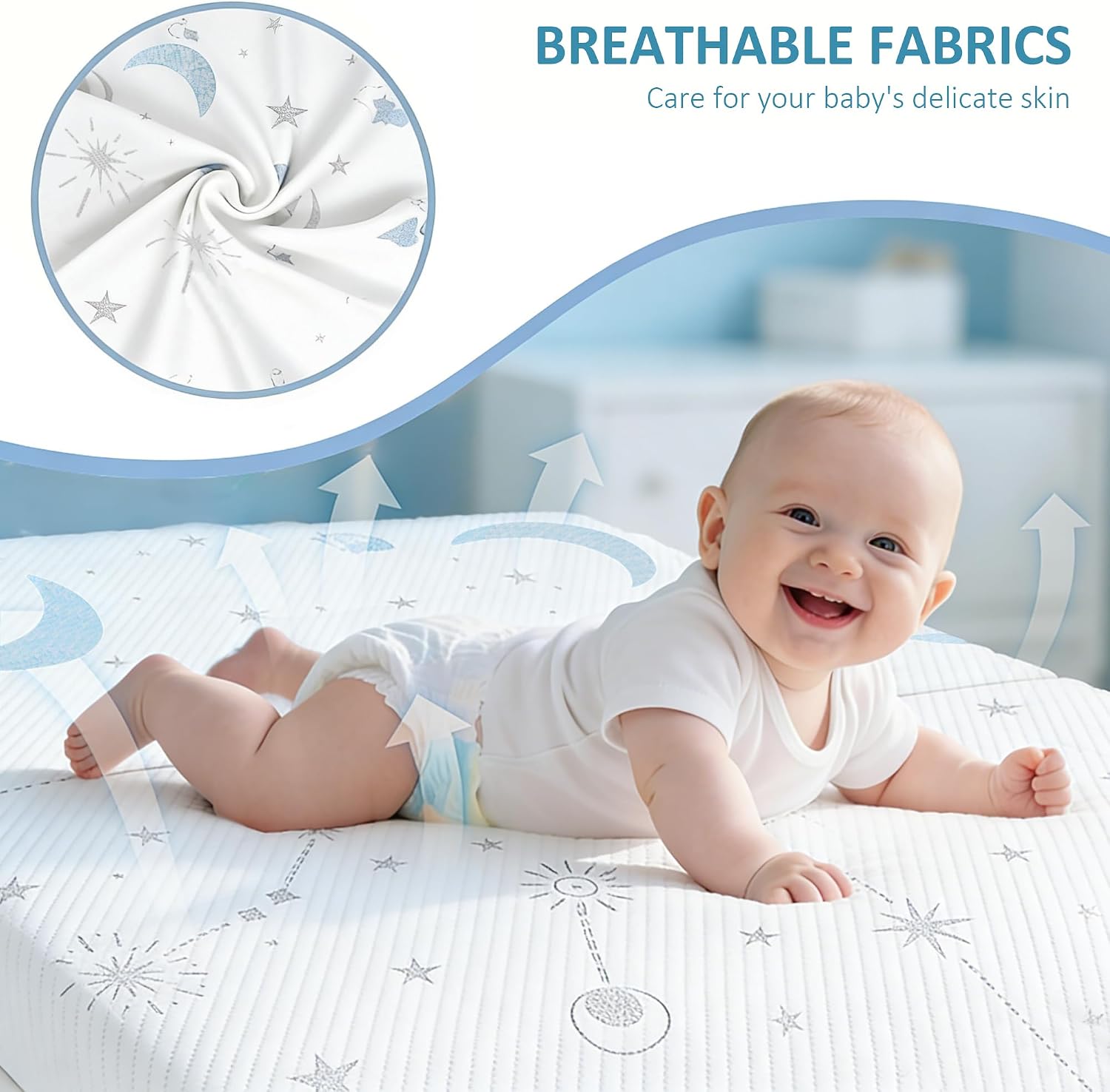 PanKers Pack and Play Mattress, 38"x26"x1.5" Premium Memory Foam Pack N Play Mattresses pad, Breathable Dual Sided Baby Mattress for Pack N Play Pen with Washable Soft Cover