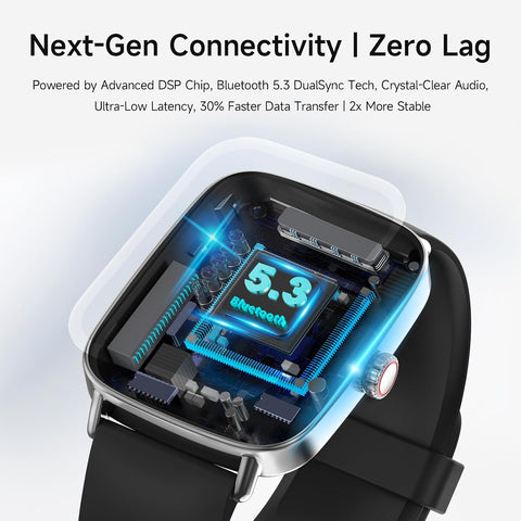Smart Watch for Men Women, 1.85" HD Smartwatch Compatible iPhone/Samsung/Android (Answer/Make Calls), 100+ Sport Modes Fitness Tracker with Heart Rate/Sleep/SpO2 Monitor, IP68 Waterproof, 2 Bands