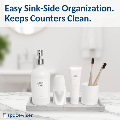 Spacewiser Silicone Countertop & Vanity Tray – 11.7” Bathroom Counter Tray