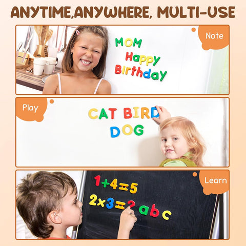 JoyCat Magnetic Letters Numbers Alphabet ABC 123 Fridge Magnets, 78 Pcs
