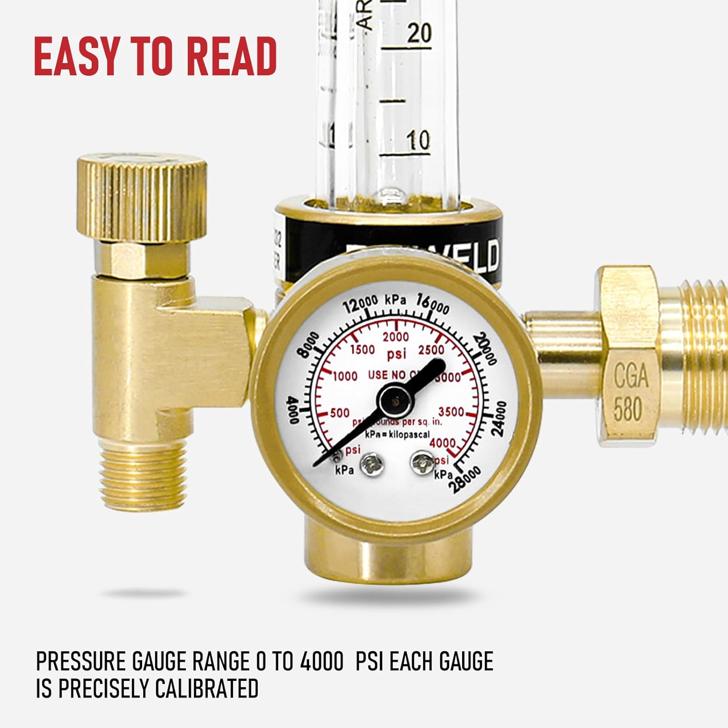RX WELD Argon Regulator for MIG TIG Weld, CGA580