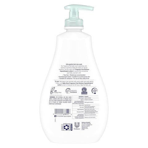 Baby Dove Sensitive Moisture Tip to Toe Wash and Shampoo 20 oz, Pack of 4