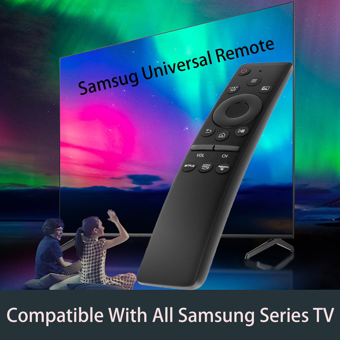 Universal Remote Control Compatible for Samsung Smart-TV LCD LED UHD QLED 4K HDR TV Remote, with Netflix and Prime Video Buttons