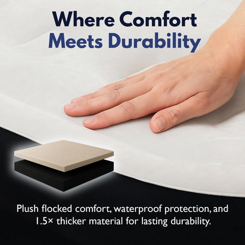 King Koil Air Mattress Queen with Built-in Pump, Inflatable Blow Up Bed