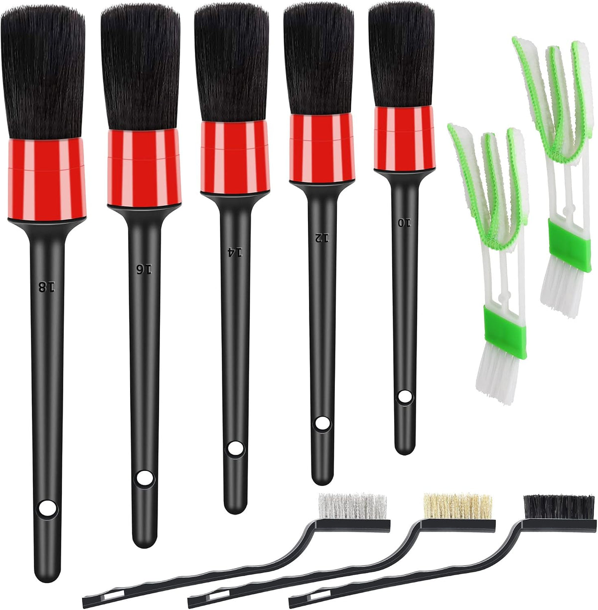 HMPLL 10pcs Auto Car Detailing Brush Set Car Interior Cleaning Kit