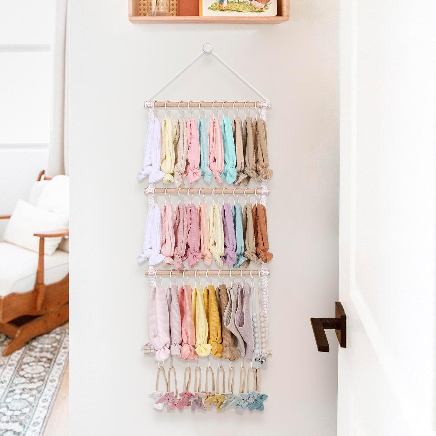POVETIRE Headband Holder Bow Organizer for Girls, Baby Head Bands Storage