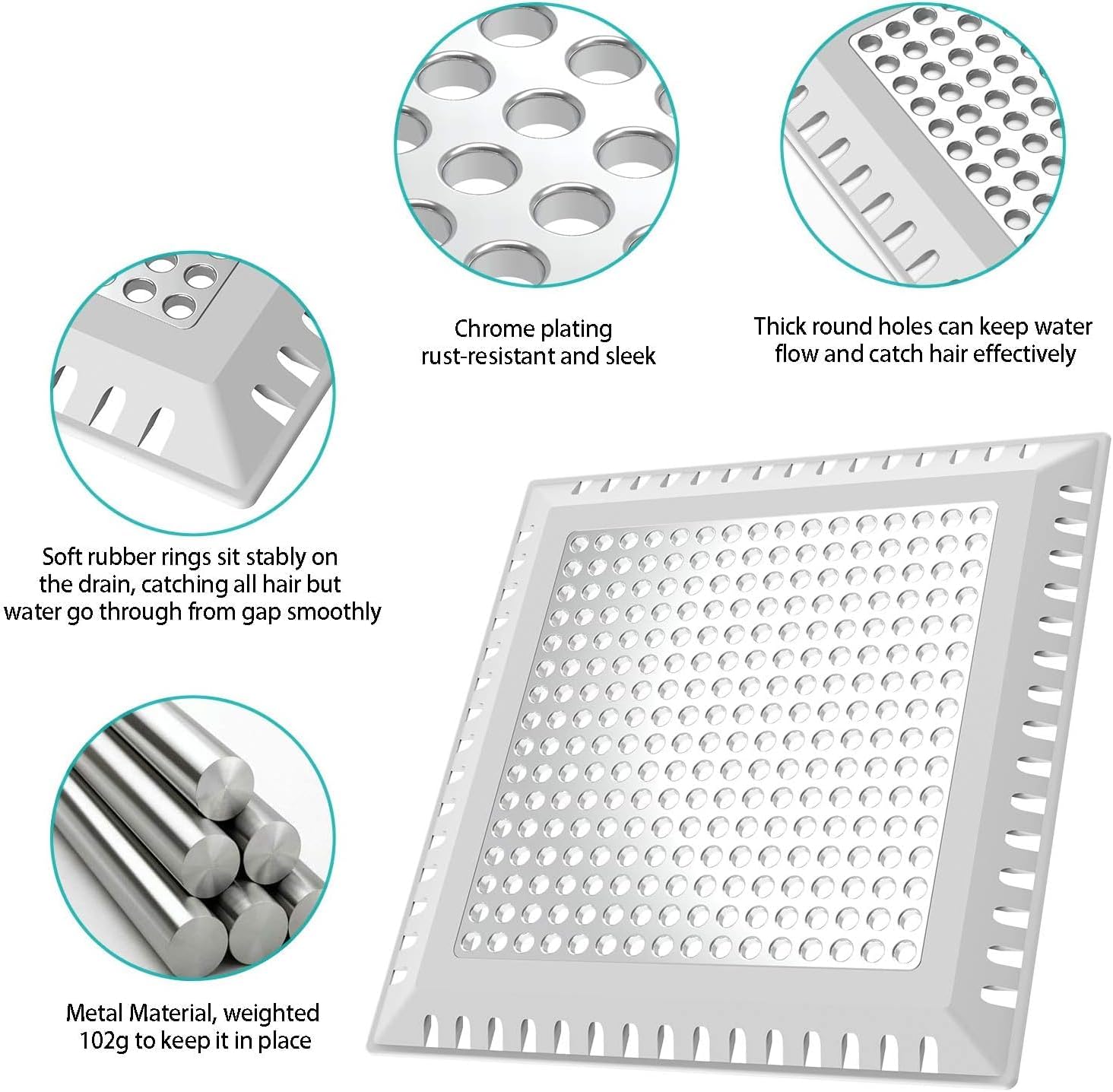 Aojuxix Shower Drain Hair Catcher/Drain Protector/Shower Drain Cover