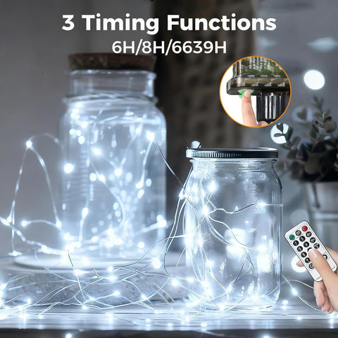 btfarm Fairy Lights Plug in with Remote, 33FT 100 LED Twinkle Lights