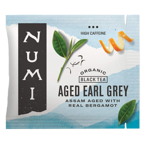 Numi Organic Aged Earl Grey Tea, 100 Black Tea Bags with Real Bergamot | Assam Black Tea with Bergamot Oil, Bright & Balanced