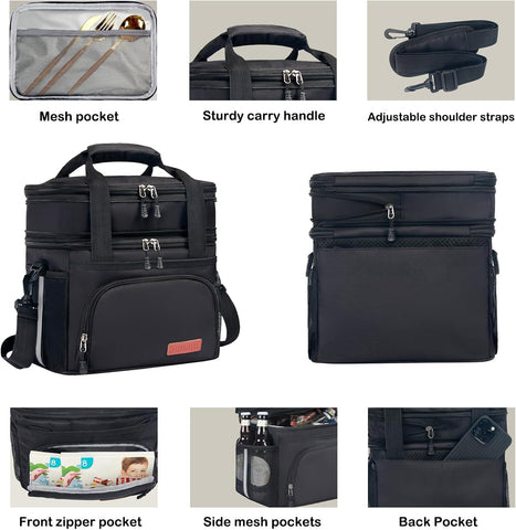 JOINGO Tactical Lunch Box for Men/Women, 16L Expandable Insulated Lunch Bag