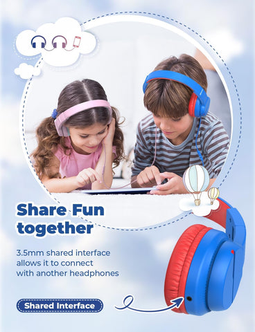 iClever HS19 Kids Headphones for School, Over-Ear for Toddler Boys Girls
