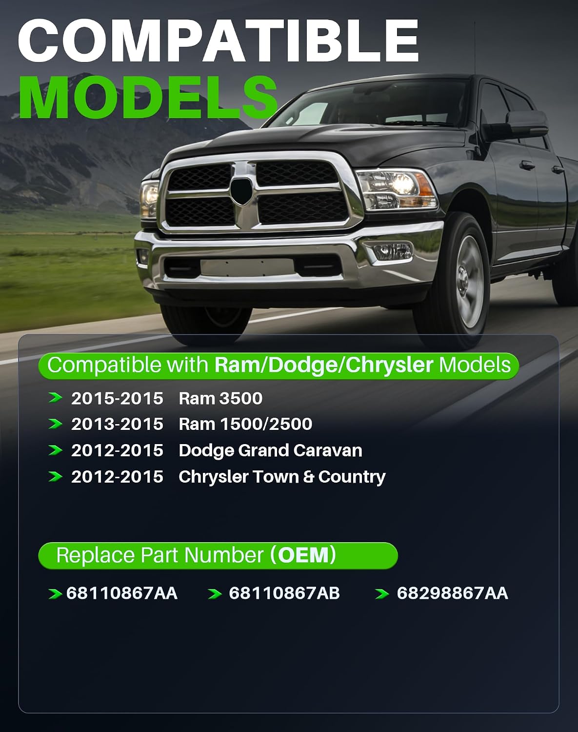 68110867AA Power Window Switch for 2013-2015 Ram 1500 2500, 2015 Ram 3500