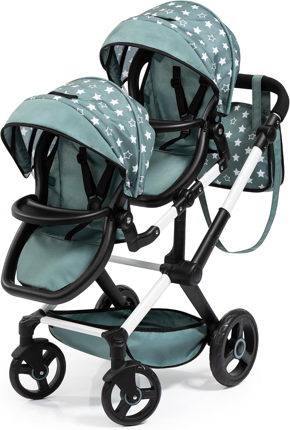 Bayer Twin Doll Stroller - Double Baby Doll Pram for 18 Inch Dolls, Green
