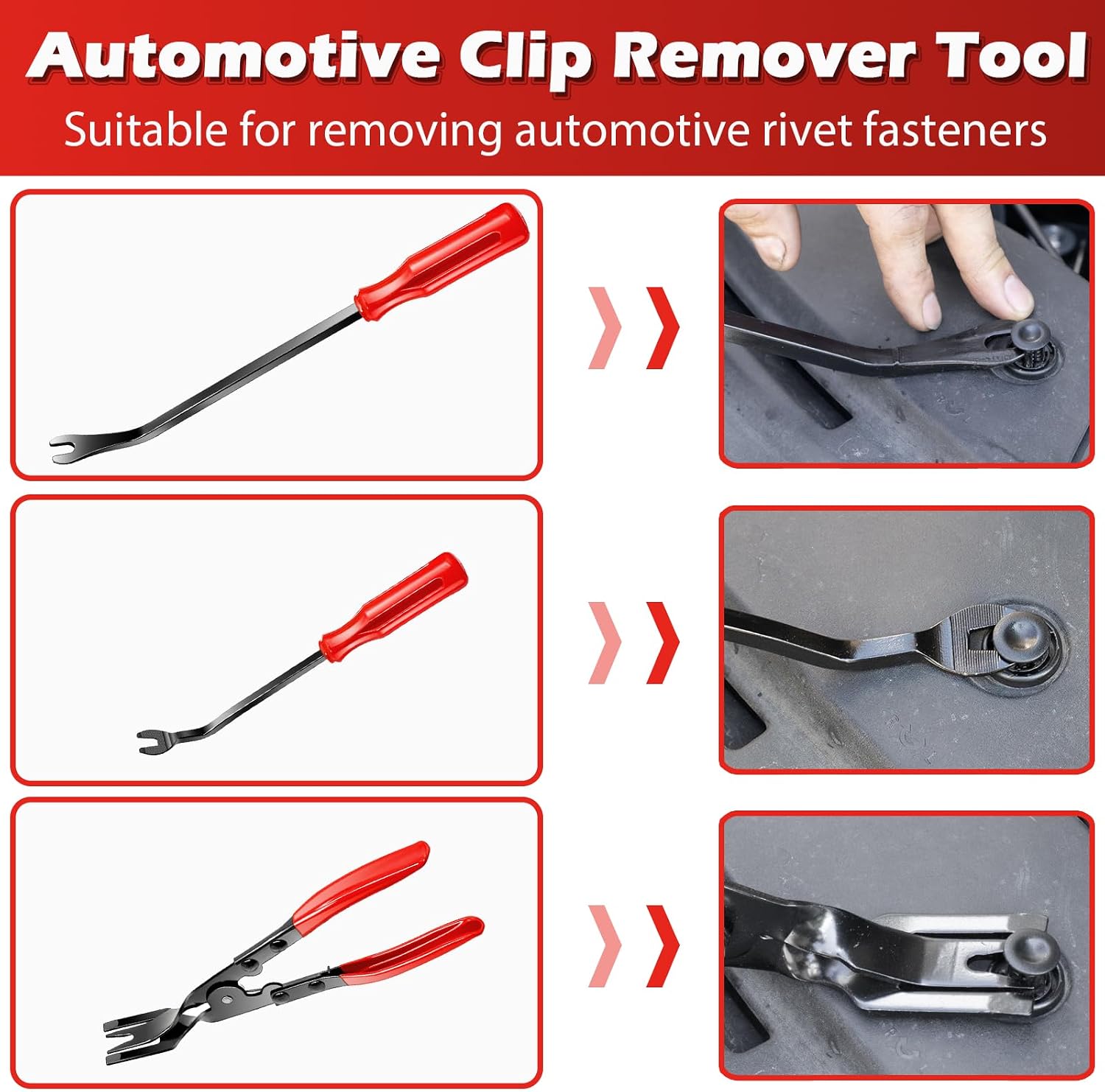 Doaho 7 Pcs Car Trim Removal Tool Kit - Red