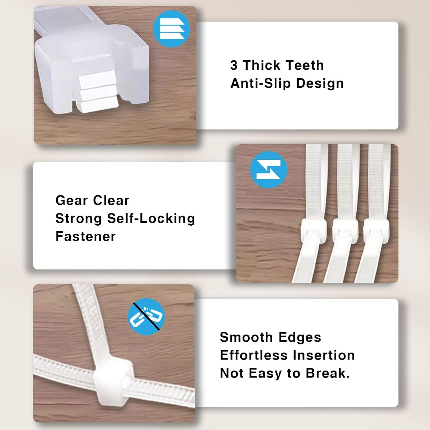 Small Zip Ties 4 Inch, 500 Pack, Mini White Cable Ties for Electronics, Wires, Nylon/Plastic Clear Zip Ties for Home Improvement, Office & Outdoor Use, 18lb Tensile Strength.