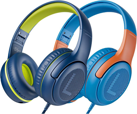 awatrue AT2 2PCS Kids Headphones for School Travel, 85/94dB Safe Volume