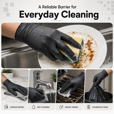 ForPro Disposable Nitrile Gloves, Chemical Resistant, Powder-Free, Latex-Free, Non-Sterile, Food Safe, 4 Mil