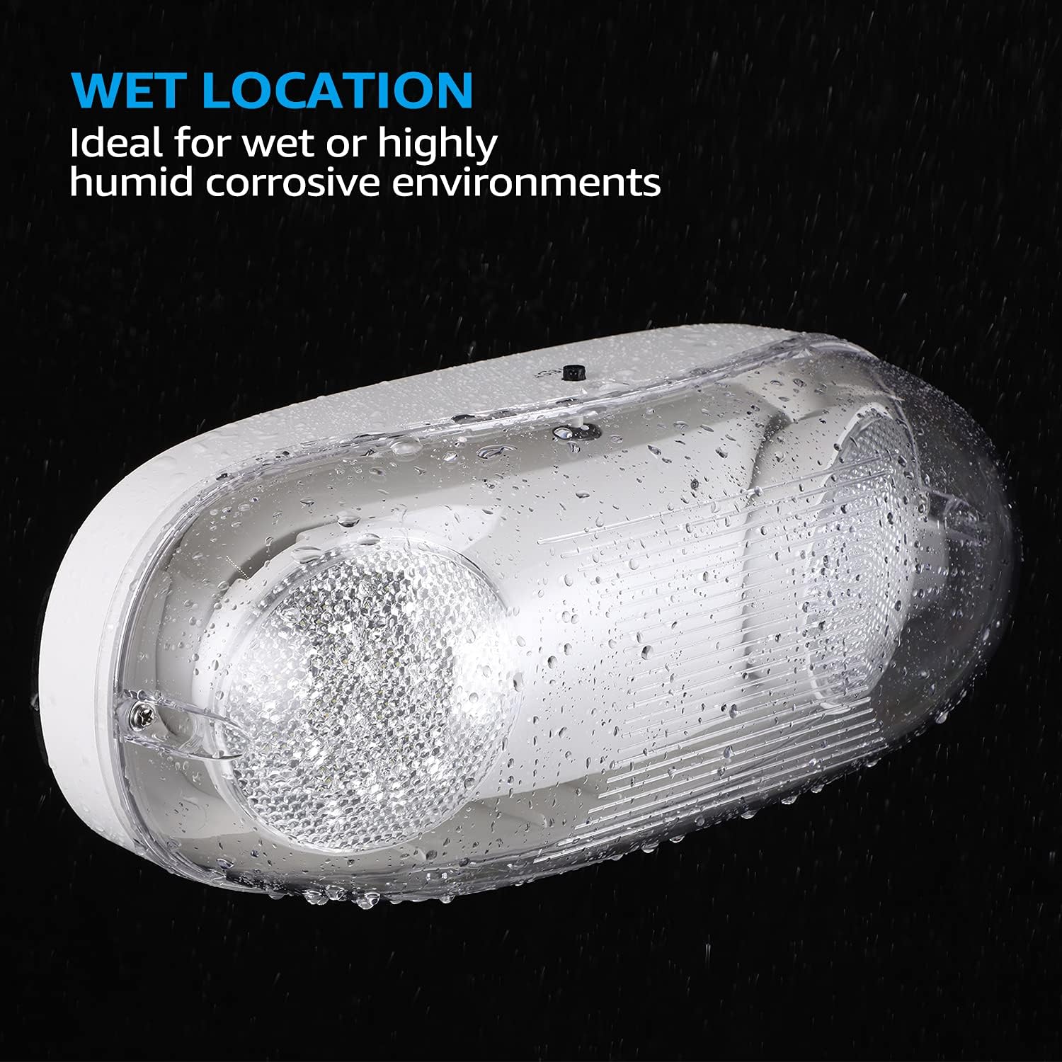LEONLITE 2-Pack Wet Location LED Emergency Lights IP65 Waterproof White