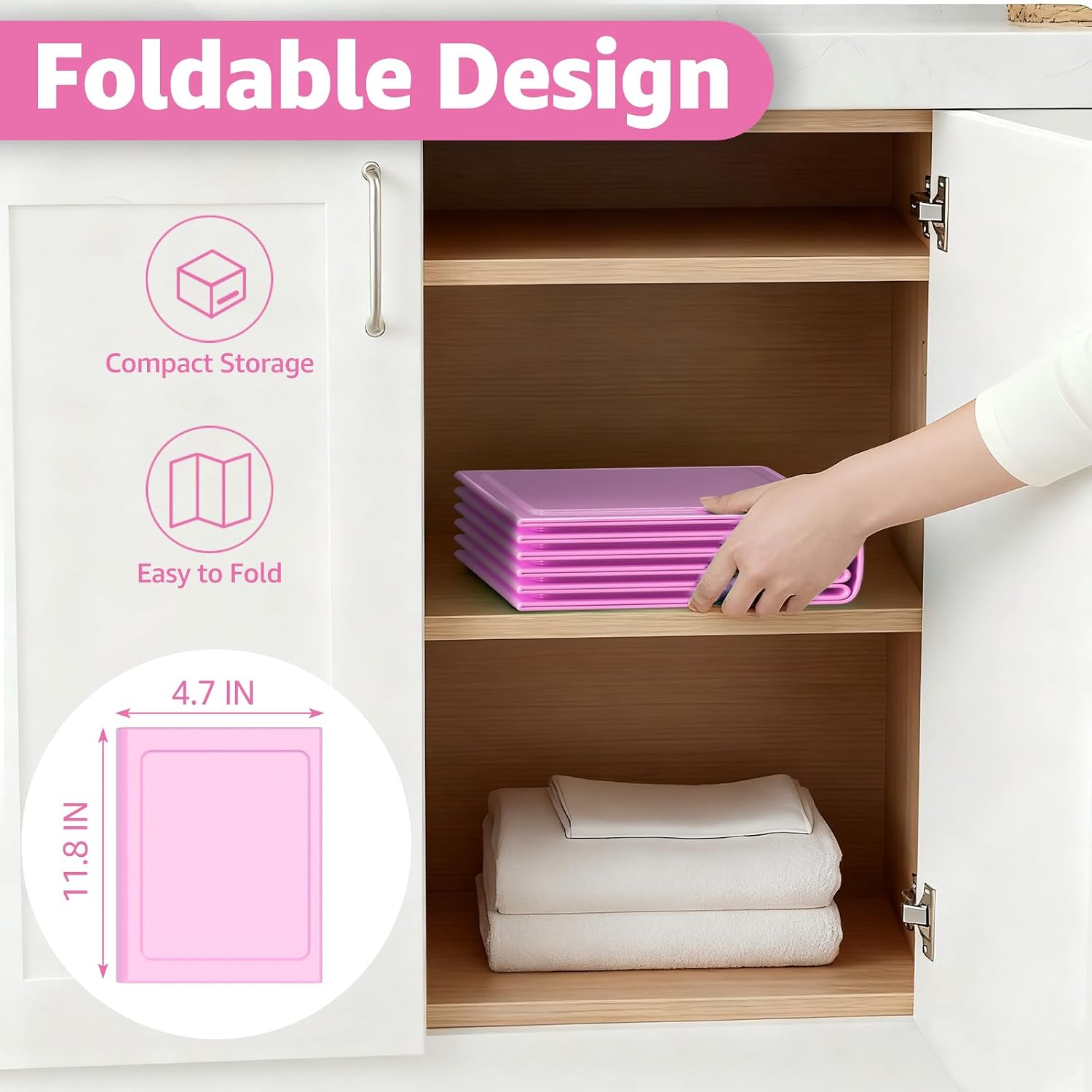Collapsible Baby Bathtub, Toddler Bathtub with Drain Plug, Pink