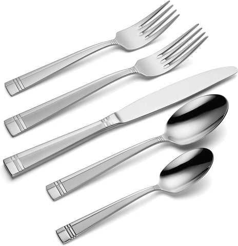 Oneida Amsterdam 45-Piece 18/0 Silverware Set for 8, Flatware