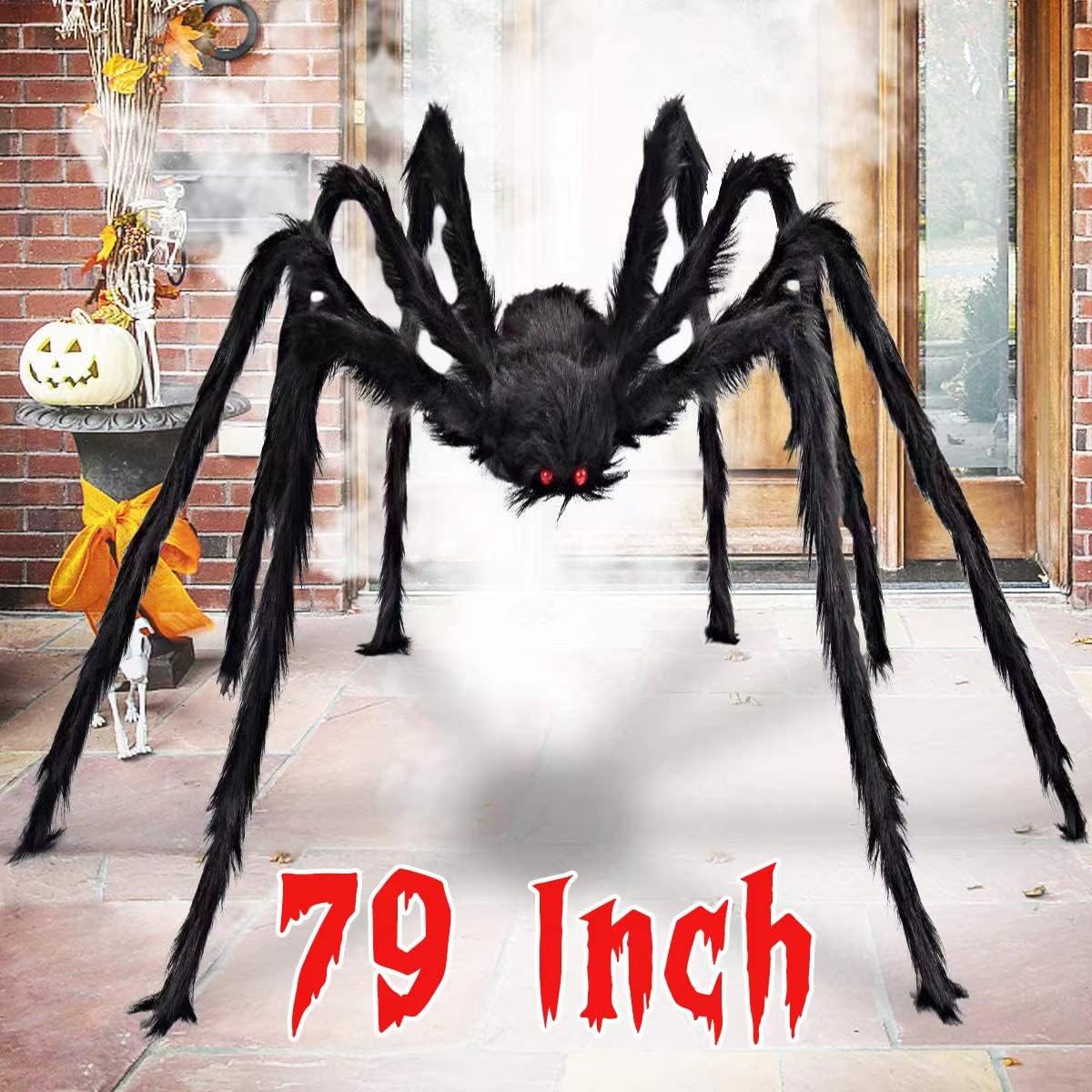 Halloween Outdoor Decorations Giant Spider: 6.5 FT Scary Large Spider Decor