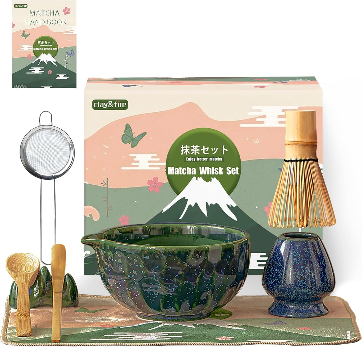 Matcha Whisk Set, 9 Pcs Ceramic Starry Matcha Set for Beginner