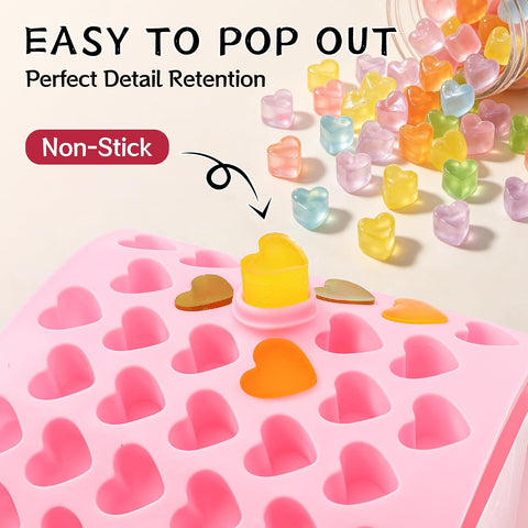 2.4ml Medium Heart Silicone Molds with 1 Dropper, 2 Pack Heart Mold