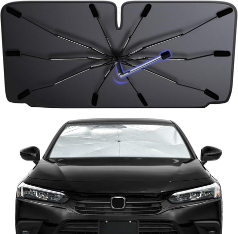 2026 Windshield Sun Shade Umbrella, Foldable Car Sunshade for Mid-Size Car