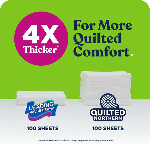 Quilted Northern Ultra Soft & Strong Toilet Paper, 6 Mega Rolls = 24 Regular Rolls, 4X Stronger*, Premium Soft Toilet Tissue