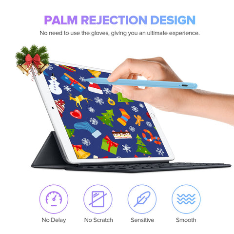 Stylus Pen for iPad with Palm Rejection, Active Pencil Compatible with (2018-2024) Apple iPad Pro (11"/12.9"/M4),iPad Air 3/4/5/M2,iPad 6/7/8/9/10,iPad Mini 5/6 Gen for Precise Writing/Drawing (Blue)