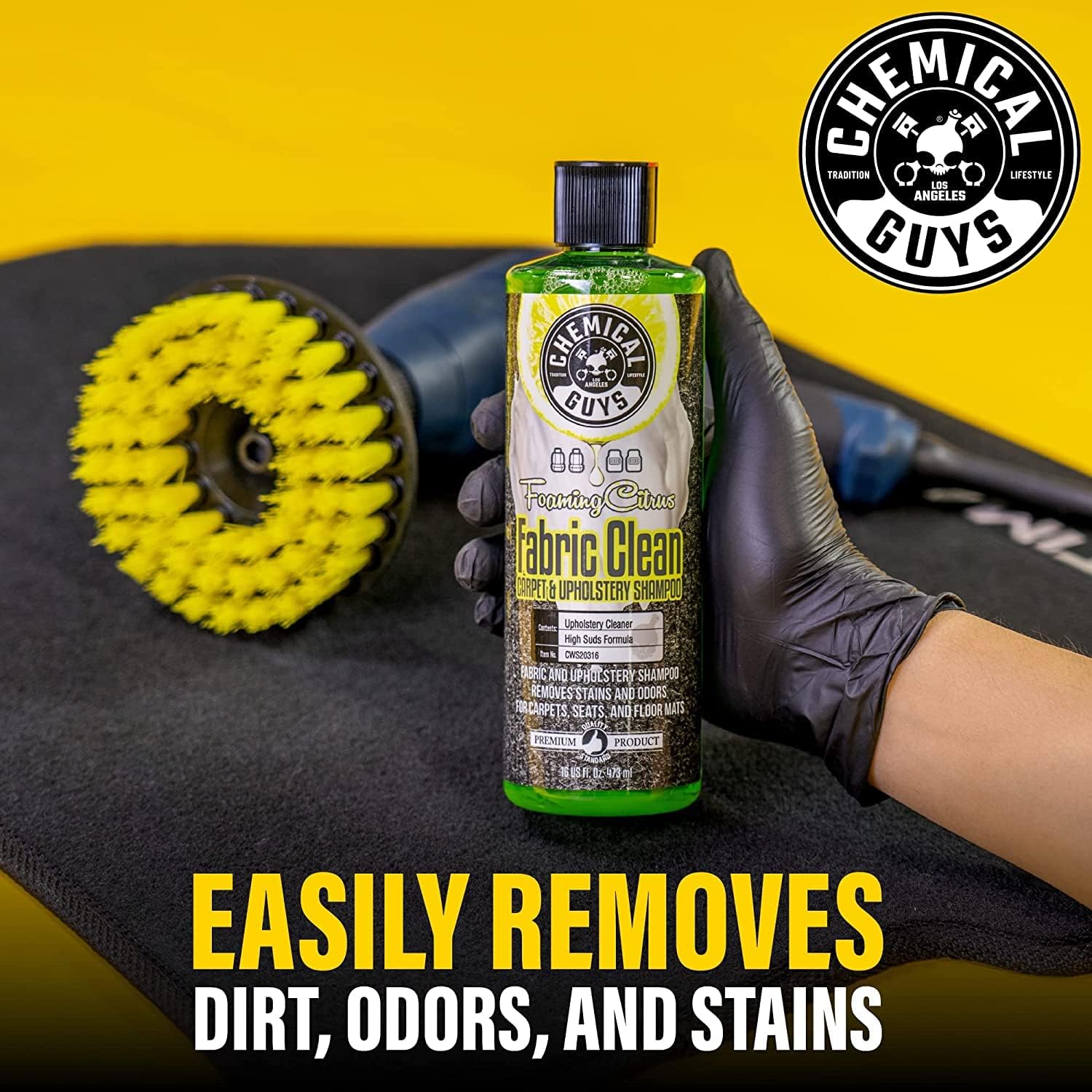 Chemical Guys, Foaming Citrus Fabric & Carpet Cleaner, Seats & Mats, 16 oz
