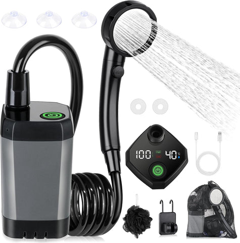 Spopal Portable Shower for Camping, [Long-Lasting] 6000mAh Rechargeable