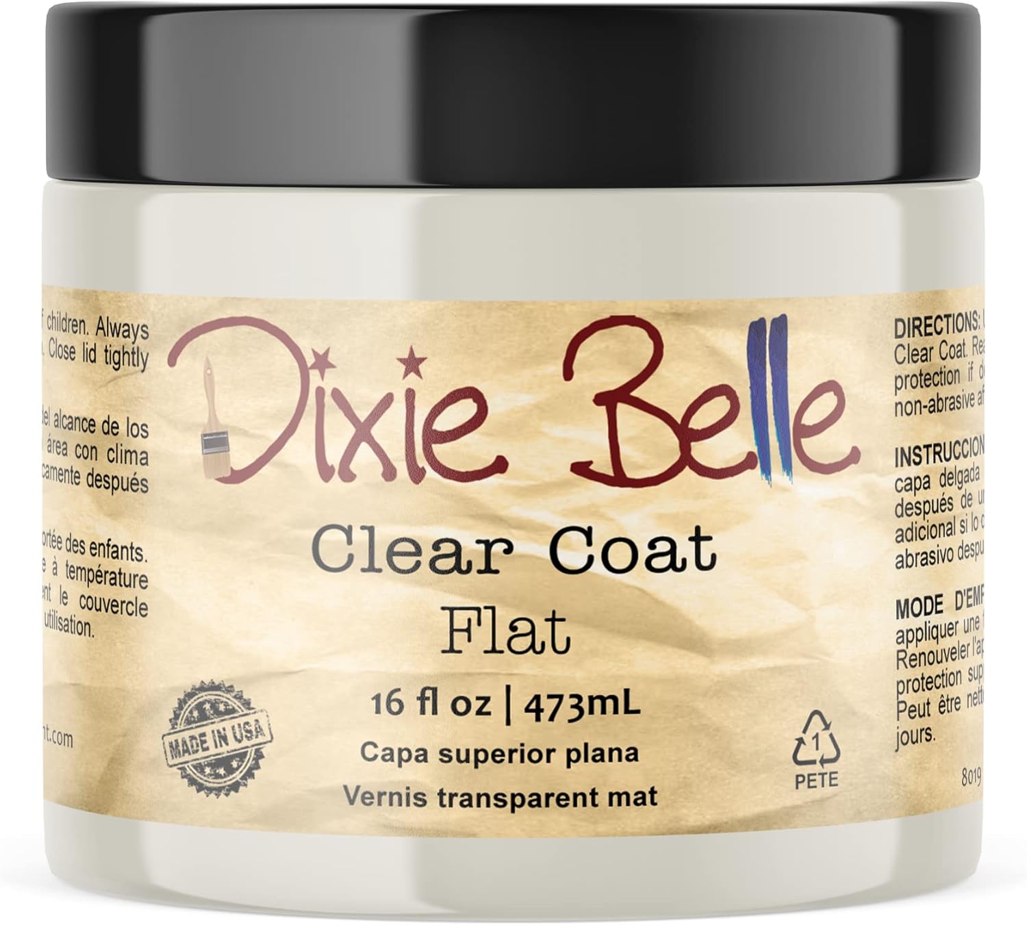Dixie Belle Paint Company - Clear Coat Satin (32oz) - Polyacrylic Topcoat