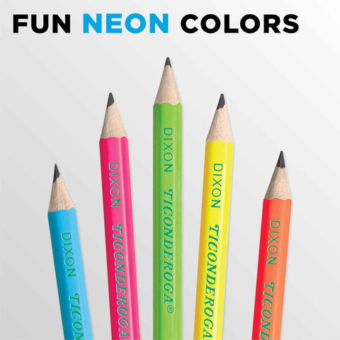 Ticonderoga Neon Pencils, #2 Pre-Sharpened Wood Pencils with Erasers, 18-Count, 13018 (Pack of 6, 108 Count Total)
