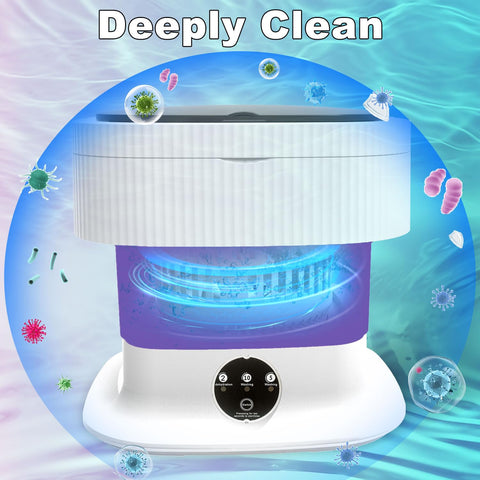 Mini Portable Washing Machine Small - 16L 60W Portable Mini Washing Machine with Spin, Mini Lavadora Portatil Washer Foldable, Small Washing Machine Portable Used for Travel Baby Purple