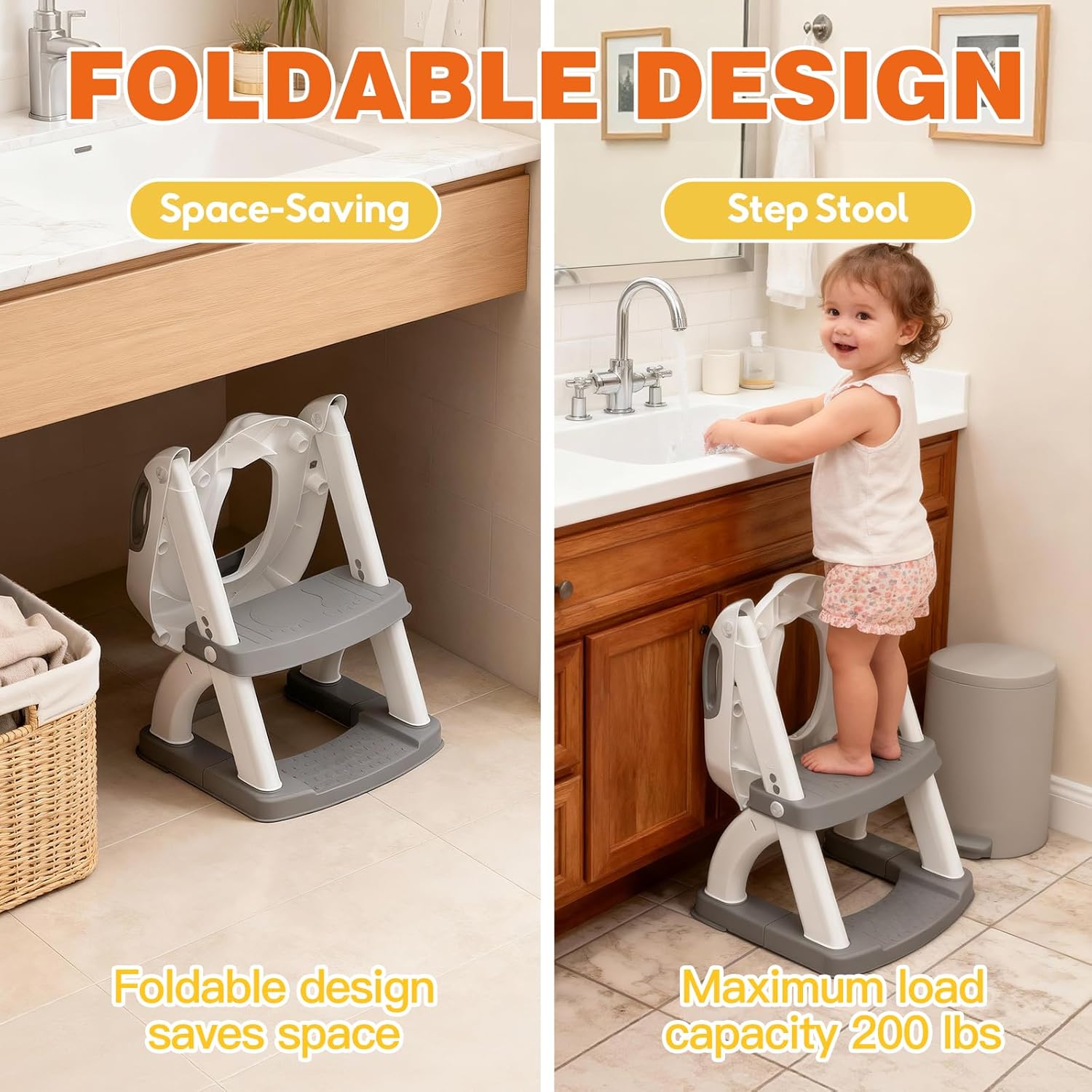 Potty Training Toilet for Toddlers, 2-in-1 Potty Training seat, Anti-Slip