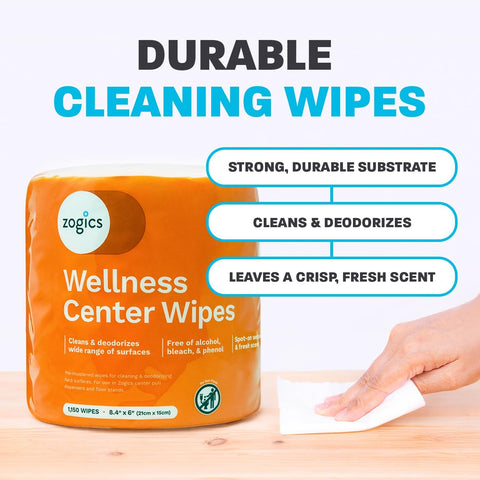 Zogics Wellness Center Cleaning Wipes, 2 Rolls, 2,300 Count