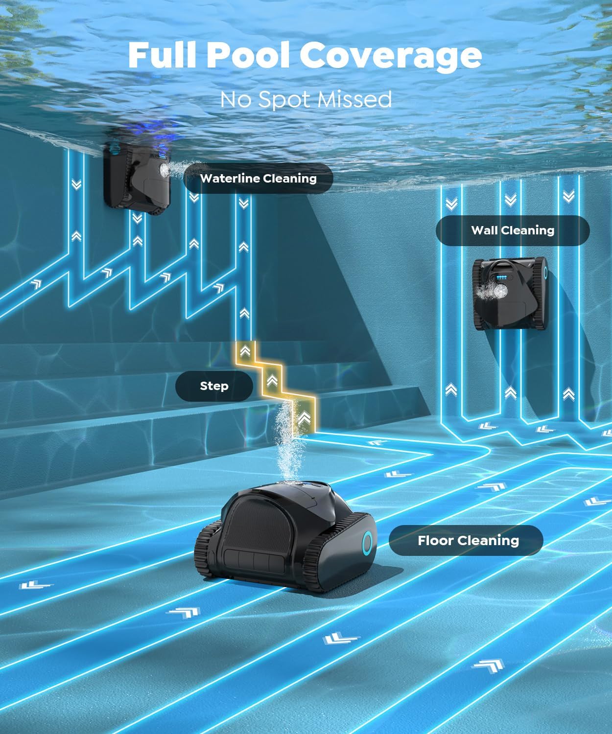 (2026 Upgrade) BRINBO C1 Robotic Pool Cleaner with 180 Mins, Onyx
