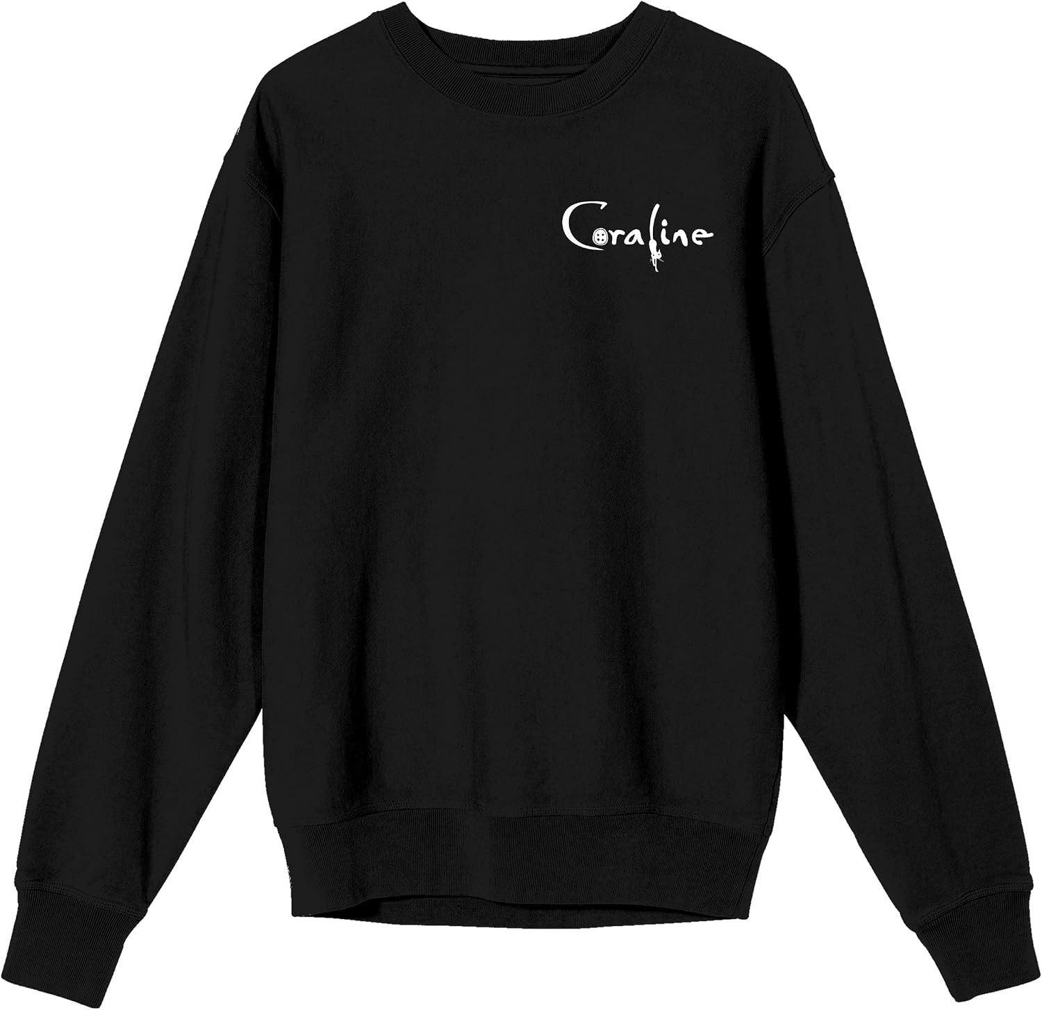 Coraline All Will Be Swell Crew Neck Long Sleeve White Adult Sweatshirt