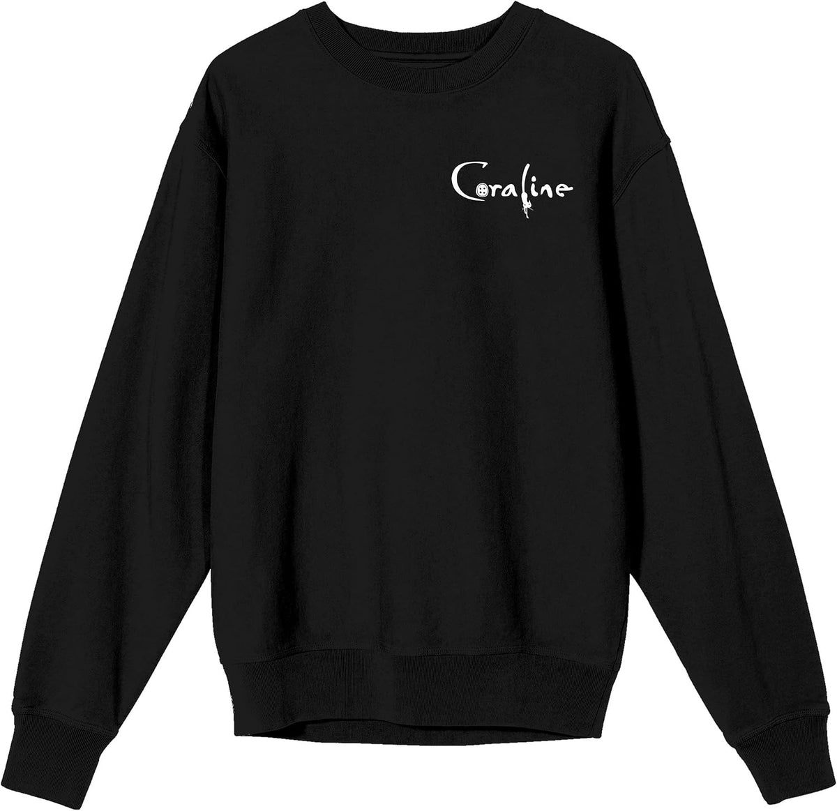 Coraline All Will Be Swell Crew Neck Long Sleeve White Adult Sweatshirt