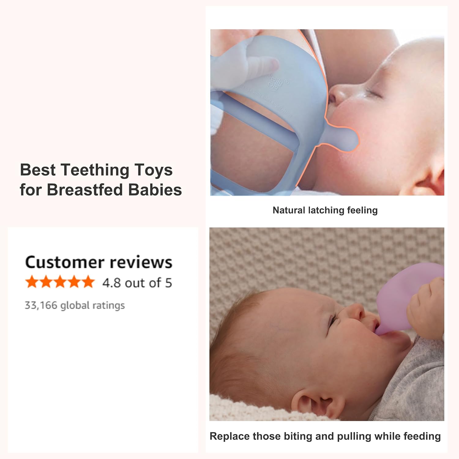 Smily Mia Baby Teething Toys for 0-6Months, Teethers for Babies 3-6Months | Penguin Teether | Hand Teether |Teething Mittens for Teething Relief, Baby Pacifier |Teething Pacifiers for Baby, Light Blue