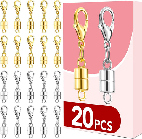Buelkmag 20P Magnetic Necklace Clasps and Closures Hook 14K Gold and Silver