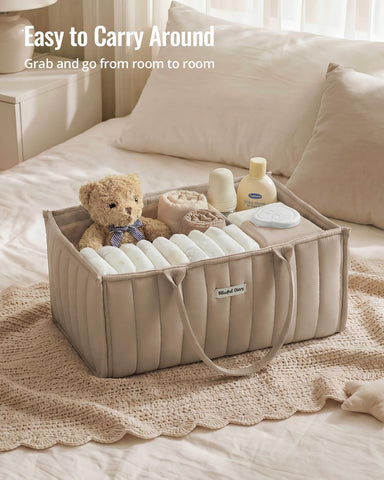 Blissful Diary Baby Diaper Caddy Organizer, Nursery Storage,Sand