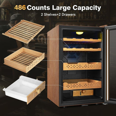 Electric Cooler Cabinet 70L, 490 Counts Capacity, Gift for Men