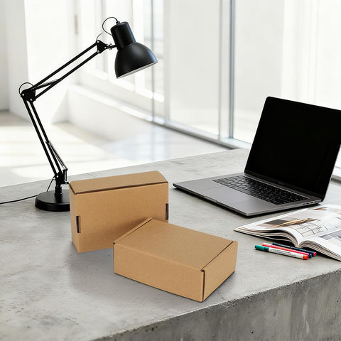 HORLIMER 6x4x2 inches Shipping Boxes Set of 25, Brown Corrugated Cardboard Box Literature Mailer