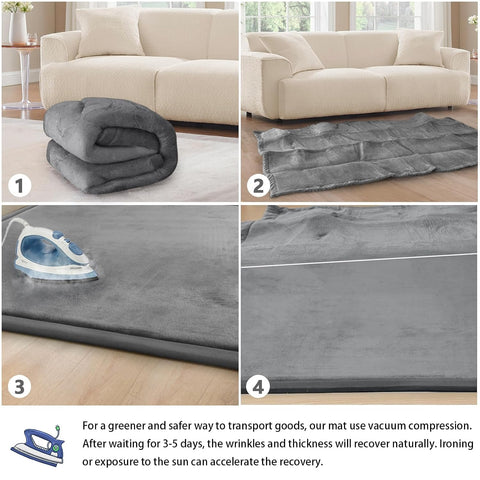 Baby Play Mat for Floor Nursery Rug Muscle Mat Area Rug Playroom Rug 39"x59" Playpen Mat Elastic Foam 1.3" Thick Crawling Mat for Babies,Toddlers, Infants, Kids,Grey