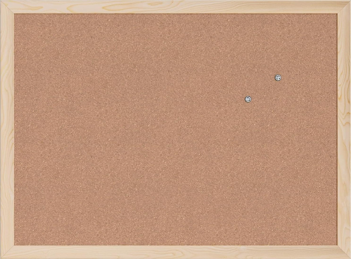 U Brands Cork Bulletin Board, 18" x 24" Inches, Light Birch Wood Frame (265U00-01)